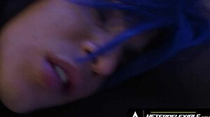 mischievous femboy angel santana teases boyfriend with footjob and sloppy sex