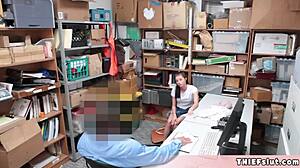 I see this extra cute petite teen get her pussy pounded rough by the mall cop