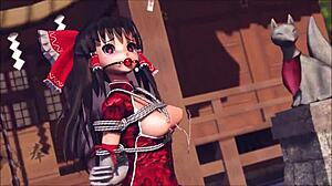 reim touhou pinkcat in 3d cartoon anime hentai