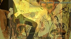 vintage erotic drawings that blend cartoon and anime hentai styles