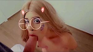 I enjoy sucking a giant dick in this homemade video with latina teen