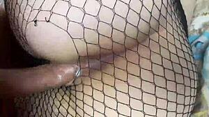 Hot bitch craves my cum dripping on her tight pantyhose after rough sex