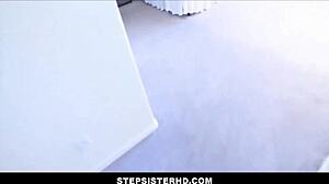 petite stepsister gets help from stepbrother in pov scene