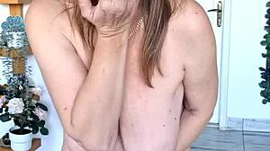 If You Want Me Hot and Need Me Wild - Granny MariaOld Shakes Huge Boobs in Stockings