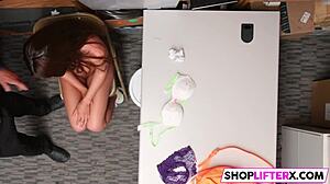 Innocent Teen 18+ Davina Punished by Burglar with Monster Cock in Shop - Can She Handle It?
