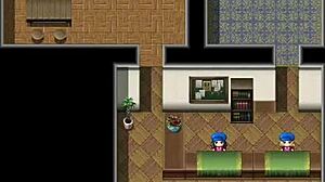 My sister giving blowjob under counter at work?