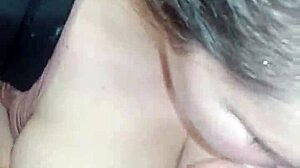 Girlfriend with huge tits gets cumshot in public bathroom