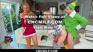 Horny elf bangs hot stepmom and stepdaughter in wild threesome.