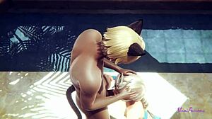 elsa femboy swallows cock like pro