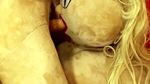 sex robot terminator from the future interacts with a real doll in parody