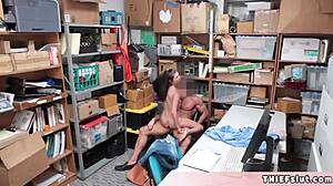 I see this extra cute petite teen get her pussy pounded rough by the mall cop