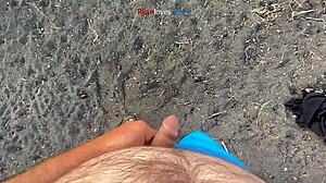 brunette girl masturbating her cock under a bridge in usa 😏