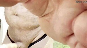 Gay man strokes big cock solo in woods