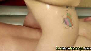 the asian masseuse delivers a tit fuck and blowjob session