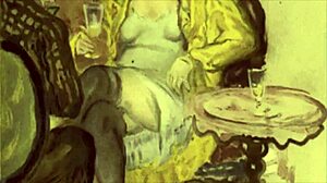 vintage erotic drawings that blend cartoon and anime hentai styles