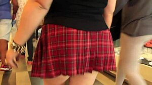 chubby girl travels and meets two guys who show her the city's attractions