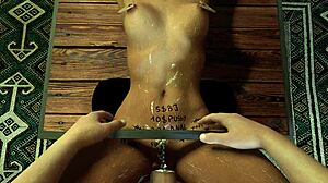 pov bdsm, bound whore's pussy gets creamed, then pisses on cock