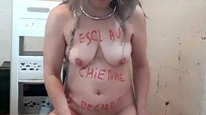 Female slave trains with toys in the cellar