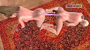 anime porn lesbian double dildo