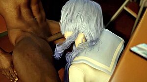 3d cute college slut in cut jk dress gets wet pussy fucked hard