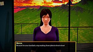 Redhead MILF playing a naughty game with her new family