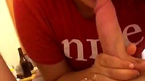 Ebony girl gives intense blowjob to old black man