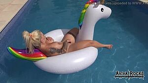 Aviva Rocks Masturbates Intensely On Unicorn