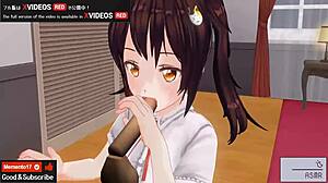 Uncensored japanese hentai handjob and blowjob in 3d anime game