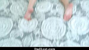 Cute teen 18+ endures intense pounding of her wet pussy by step father.