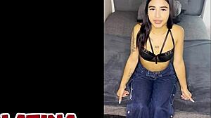 LATINA PORN CASTING - TINY TEEN GETS FIRST CUM FACIAL!