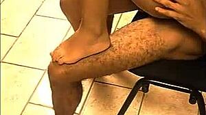 this latina brunette sucks cock and rides thick one