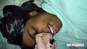 Compilation of cumshots on ebony pussy with big tits