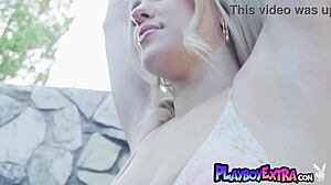 Charly Summer and Jazlyn Ray play tag by the pool