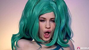 horny hentai slut nikki hill rides rubber cock wild