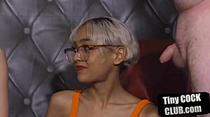 I felt so humiliated as the femdom babes wanked my small cock.