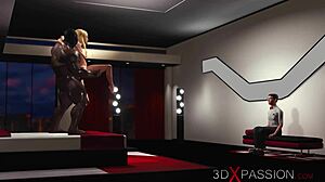 Watch this young blonde get fucked hard by a big black cock in doggystyle. She begs for more.