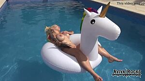 Aviva Rocks Masturbates Intensely On Unicorn