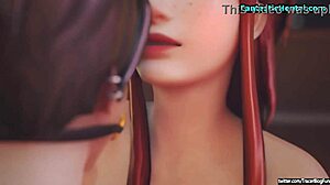 Bridgitte places Tracer into the machine for anime hentai adventure