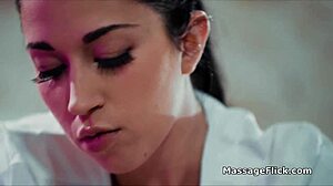 beautiful masseuse seduces housewife on the table