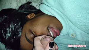 Compilation of cumshots on ebony pussy with big tits