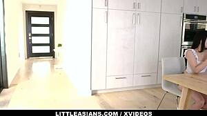 Asian MILF Sharon Lee and Petite Teen Jasmine Grey Seduce Neighbor for Threesome Fucking