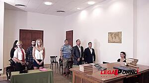 Helena valentine negotiates double penetration at court with aisha!