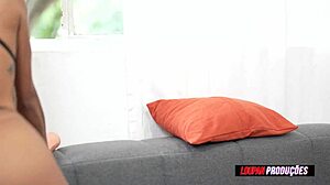 I lick and fuck natural brunette franciele gomes, creampie in her ass