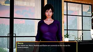 Redhead MILF playing a naughty game with her new family