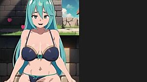 konosuba aqua standing creampie in h game
