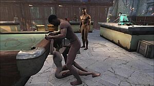 Foursome Pool Table Party! Brunette Gets Fucked On Desk!