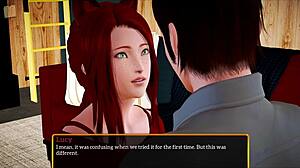 Redhead MILF playing a naughty game with her new family