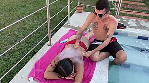 Fucking in the pool with my stepfather.