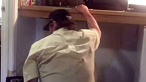 Mature gay plumber hints at monster cock dildo play