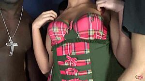 Amateur with big tits gets facial from 17 guys in doggystyle